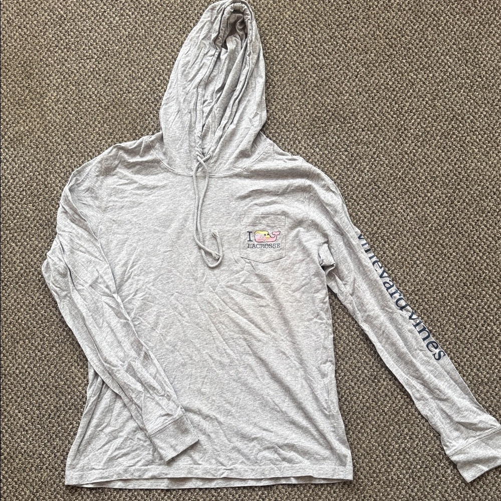 Vineyard Vines Heather Gray long sleeve with hoodie